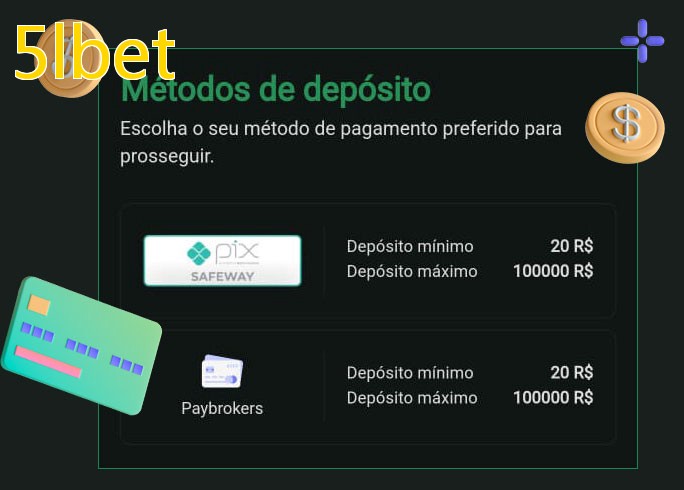 O cassino 5lbetbet oferece uma grande variedade de métodos de pagamento